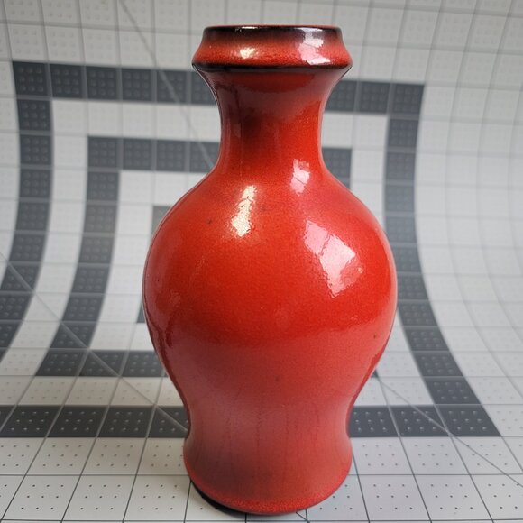 Share 1960s Mid Century Modern MCM Red Keramik Fat Lava Vase West Germany Pitche - Picture 2 of 6